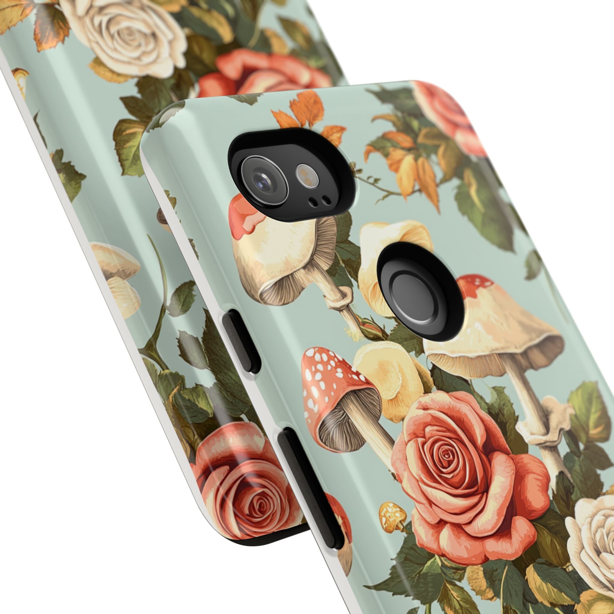 Floral Phone Case - Tough Cases with Mushroom and Rose