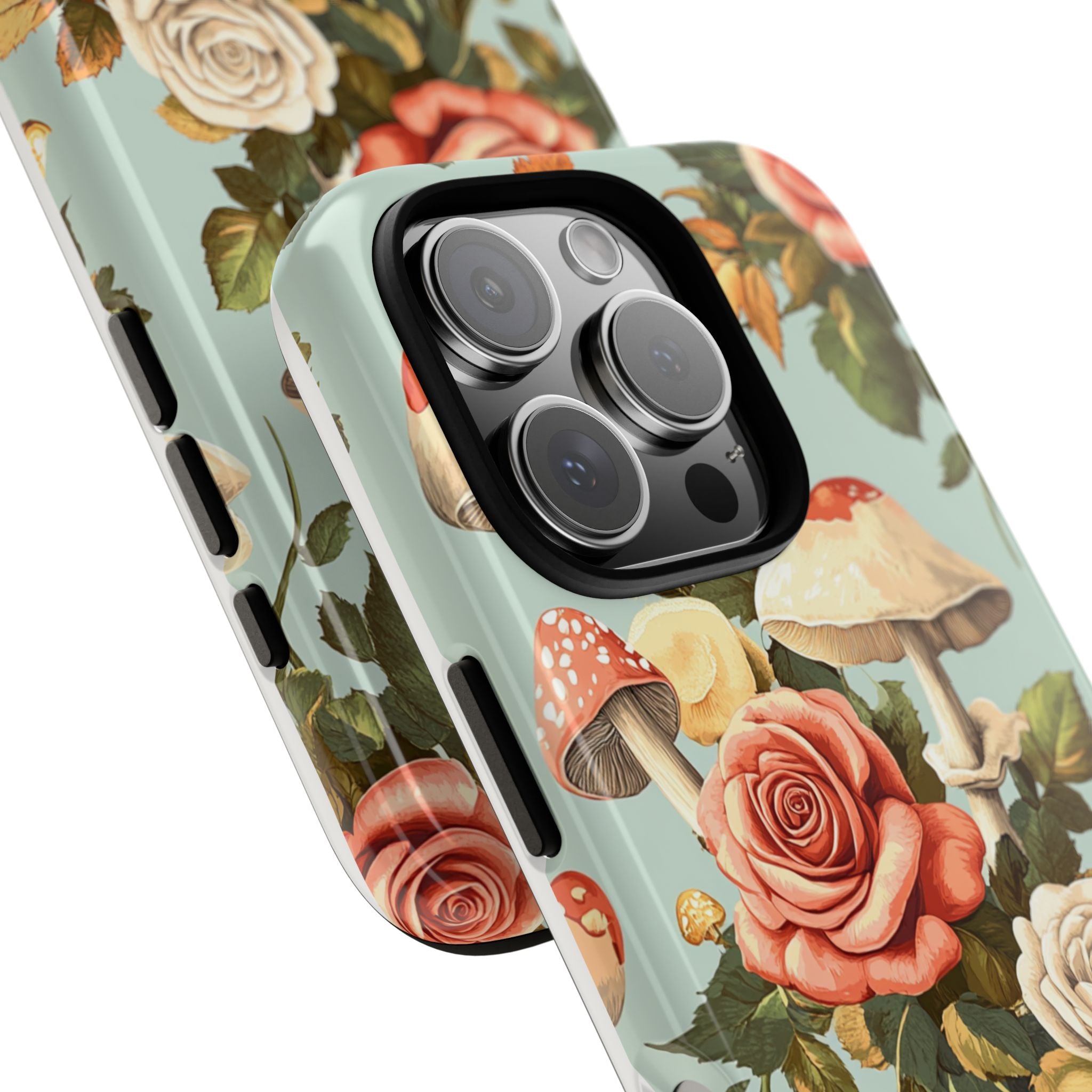 Floral Phone Case - Tough Cases with Mushroom and Rose