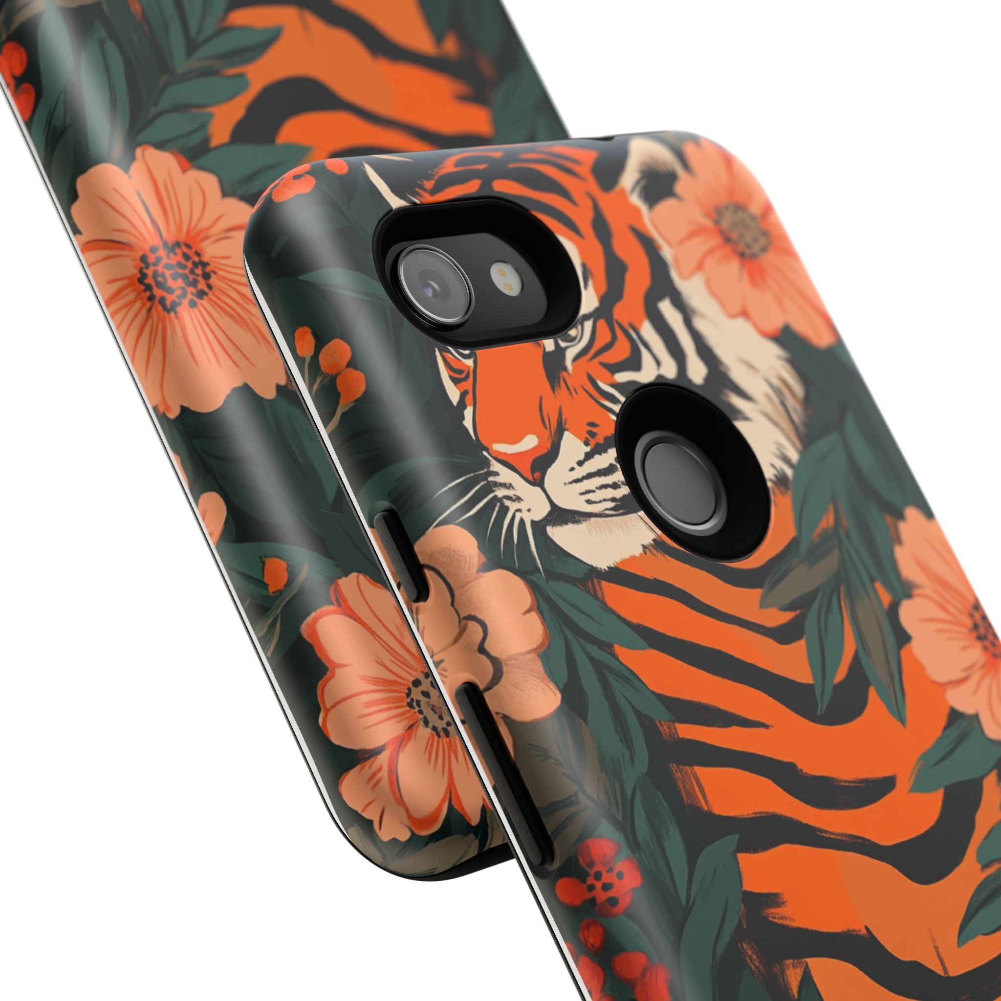 Tough Cases: Floral Tiger Phone Case